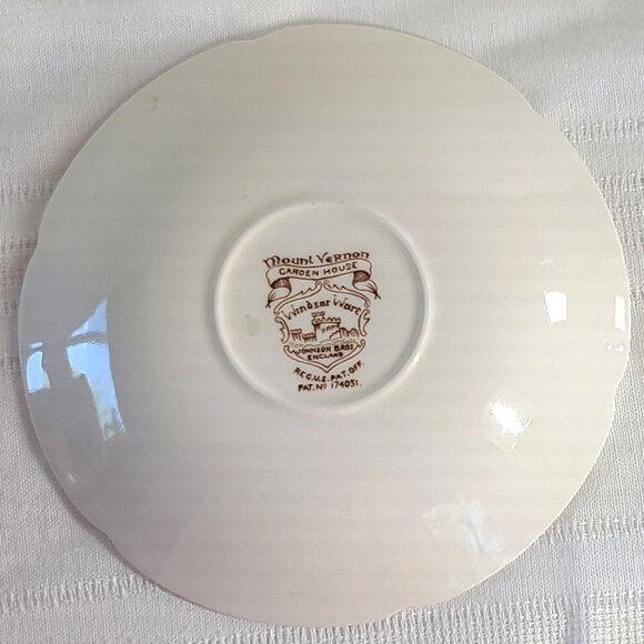 Flat Cup & Saucer Set - Mount Vernon Garden House Windsor Ware-Brown Multicolor - Picture 6 of 8